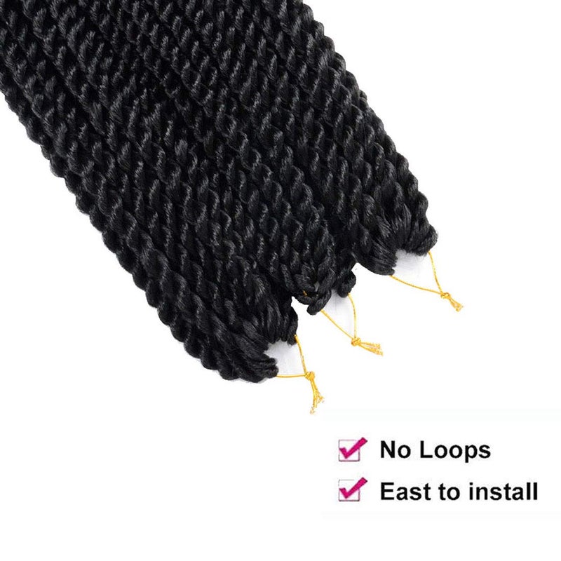 Mytarku 7 Pack Senegalese Twist Crochet Hair 18Inch Havana Twist Crochet Braids Soft Synthetic Braiding Hair Extensions For Black Women (18inch, 1B) - Image 4